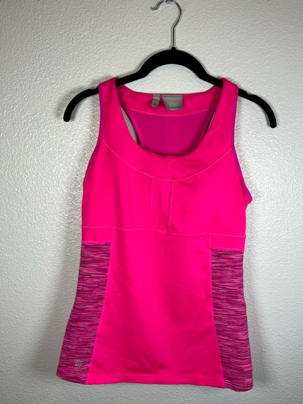 Athleta Space Dye Pocket PR Hot Pink Racerback Athletic Tank Top Women’s MD - Picture 2 of 12